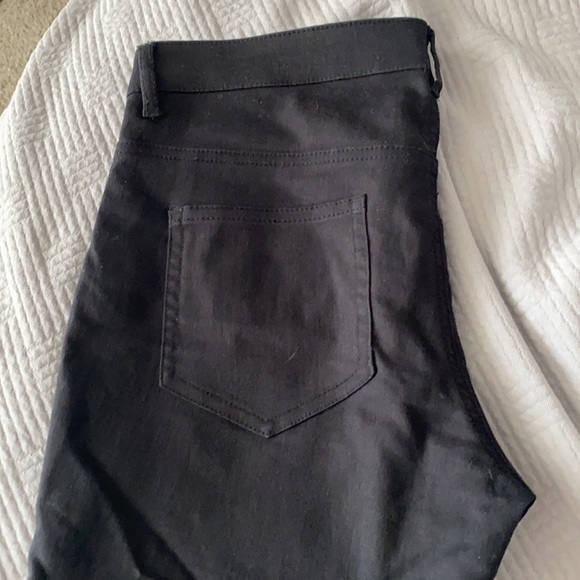 Black Pleather and Denim Pants - Picture 4 of 5